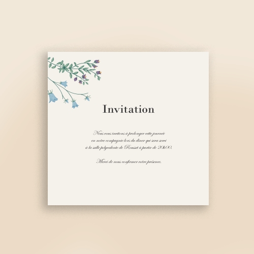 Cartes Invitation Mariage Champêtre - Herbes sauvages