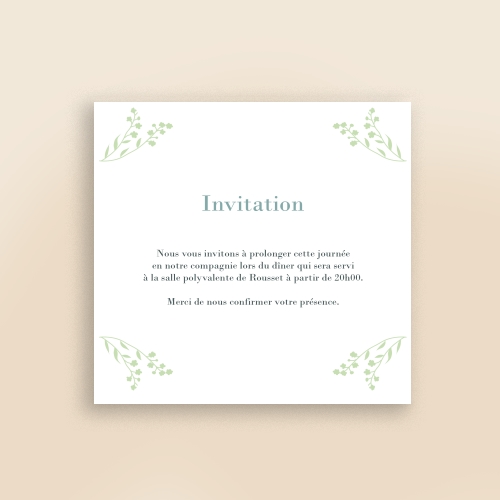 Cartes Invitation Mariage Champêtre - Oiseau