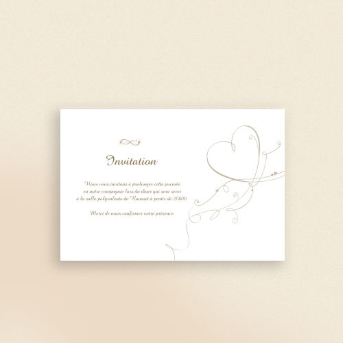 Cartes Invitation Mariage Cœur sur la plage