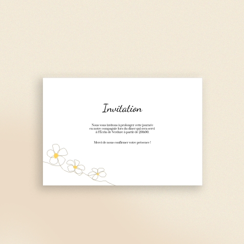 Cartes Invitation Mariage Cœurs jaunes