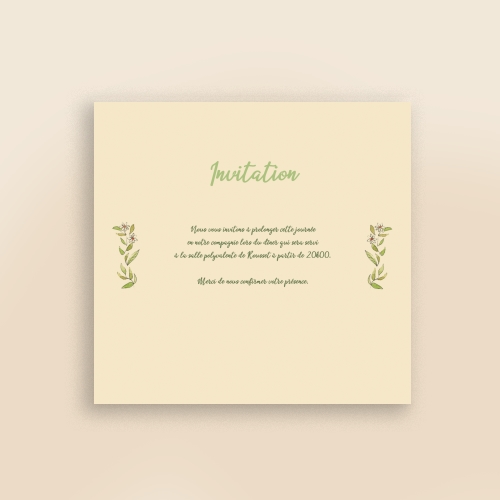 Cartes Invitation Mariage Couronne d'été