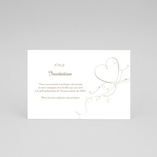 Cartes Invitation Mariage Cœur sur la plage