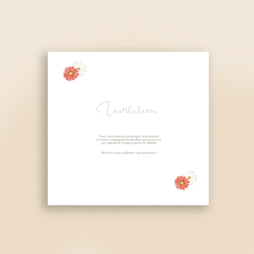 Cartes Invitation Mariage Duo de fleurs