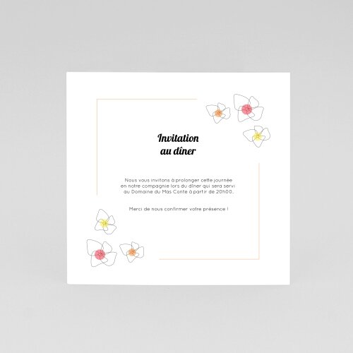Cartes Invitation Mariage Fleur d'été
