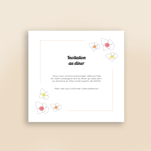 Cartes Invitation Mariage Fleur d'été