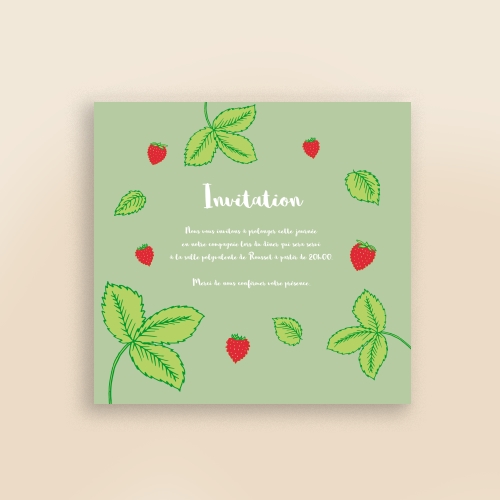 Cartes Invitation Mariage Fraises des bois