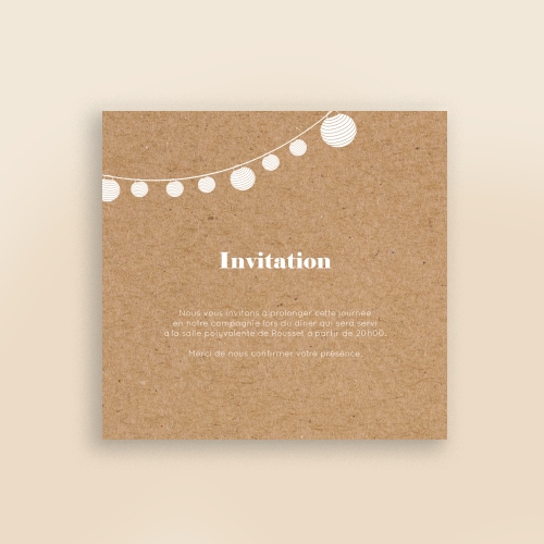 Cartes Invitation Mariage Kraft moderne