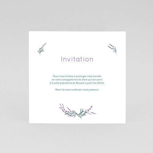Cartes Invitation Mariage Lavande