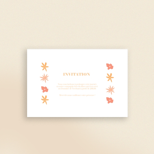 Cartes Invitation Mariage Mur de fleurs