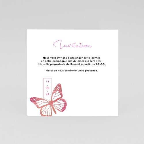 Cartes Invitation Mariage Papillon
