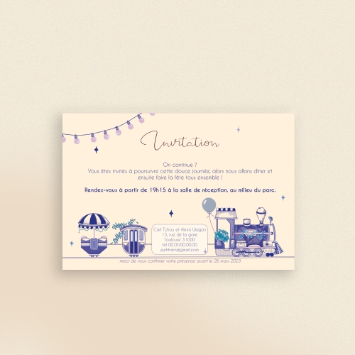 Cartes Invitation Mariage Petit train