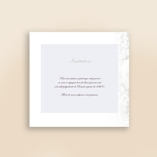 Cartes Invitation Mariage Roses blanches