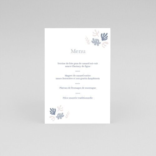 Cartes Menu Baptême Colombe et cœur