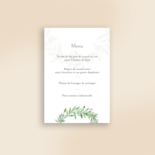 Cartes Menu Baptême Couronne fleur