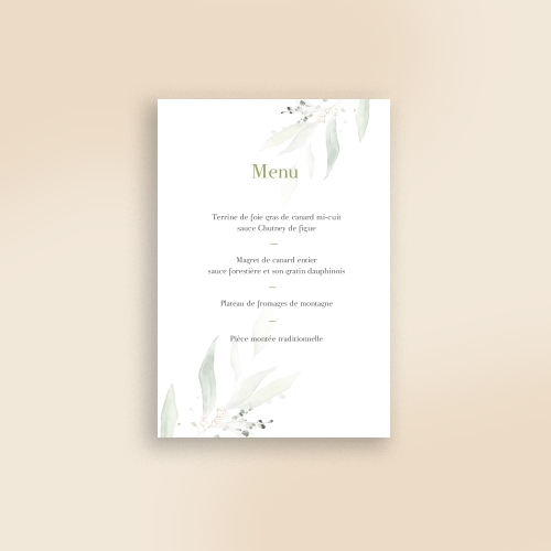 Cartes Menu Mariage Campagne