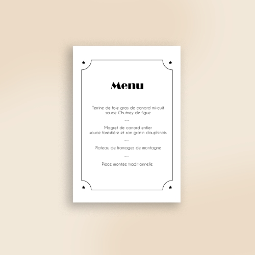 Cartes Menu Mariage Cinema