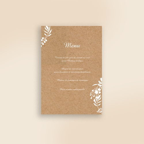 Cartes Menu Mariage Couronne Oui