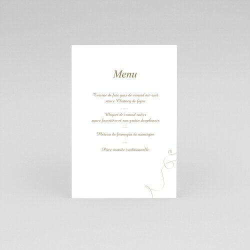 Cartes Menu Mariage Cœur sur la plage