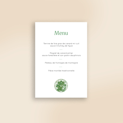 Cartes Menu Mariage Kanji