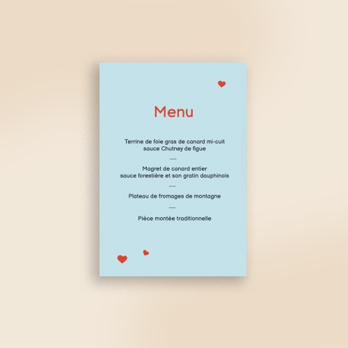 Cartes Menu Mariage Love is in the Air