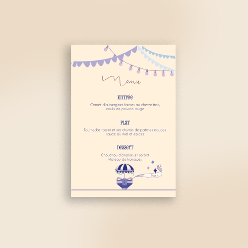 Cartes Menu Mariage Petit train