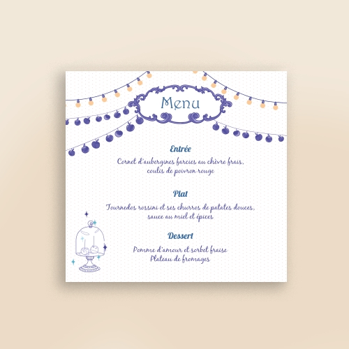 Cartes Menu Mariage Pomme d'amour