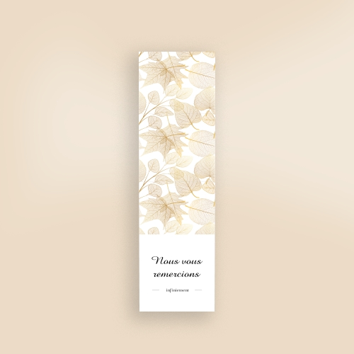Cartes Remerciements Décès Feuilles d'or