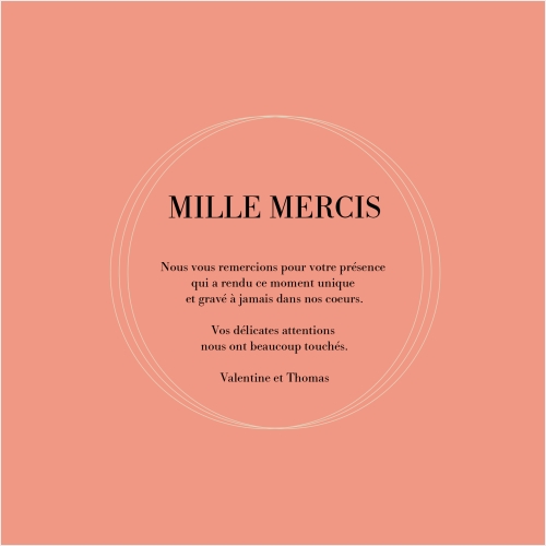 Cartes Remerciements Mariage Anneaux fleuris