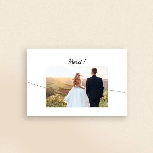 Cartes Remerciements Mariage Cœurs jaunes