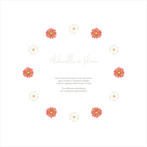 Cartes Remerciements Mariage Duo de fleurs