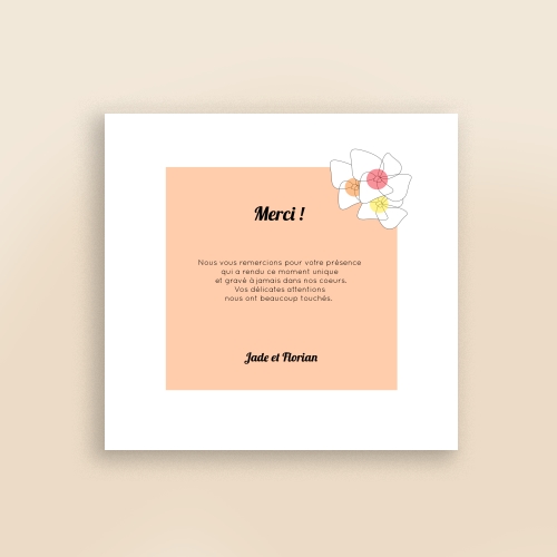 Cartes Remerciements Mariage Fleur d'été