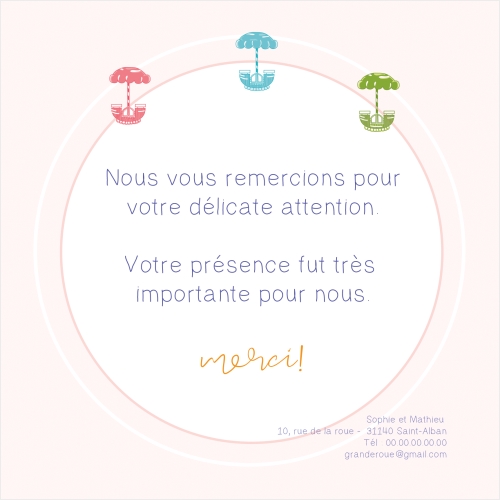 Cartes Remerciements Mariage Grande Roue