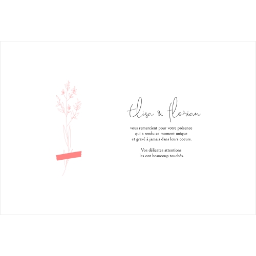 Cartes Remerciements Mariage Notre bouquet