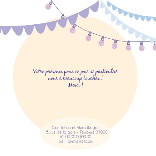 Cartes Remerciements Mariage Petit train