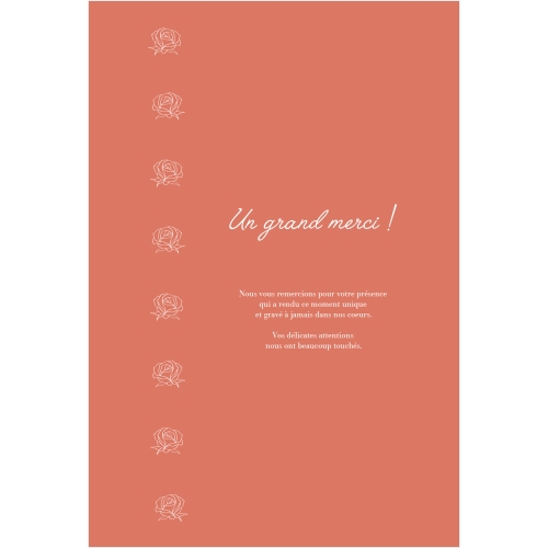 Cartes Remerciements Mariage Rose blanche