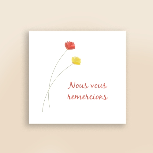 Cartes Remerciements Naissance Fleurs