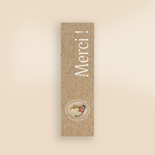 Cartes Remerciements Naissance Marque page kraft brindilles