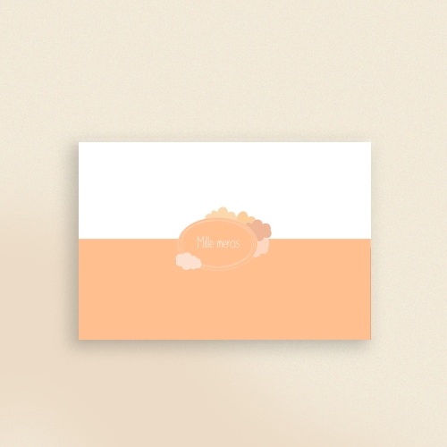 Cartes Remerciements Naissance Nuages oranges