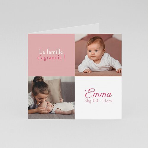 Faire-part de naissance Photos Fille