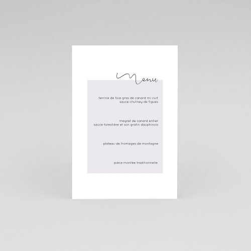 Menu de mariage photo script