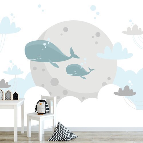Papier peint baleine chambre bébé 