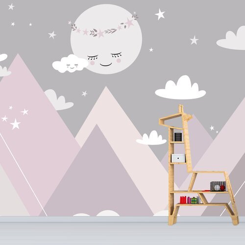 Papier peint nuit montagne chambre bébé