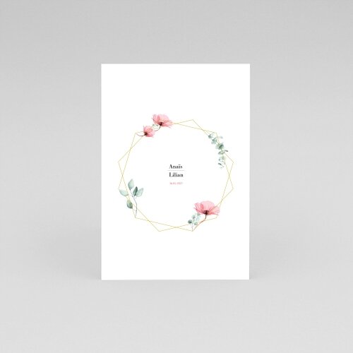 faire-part de mariage fleur géométrique
