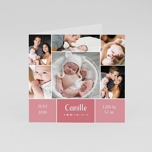 Faire-part de naissance Photos de famille fille