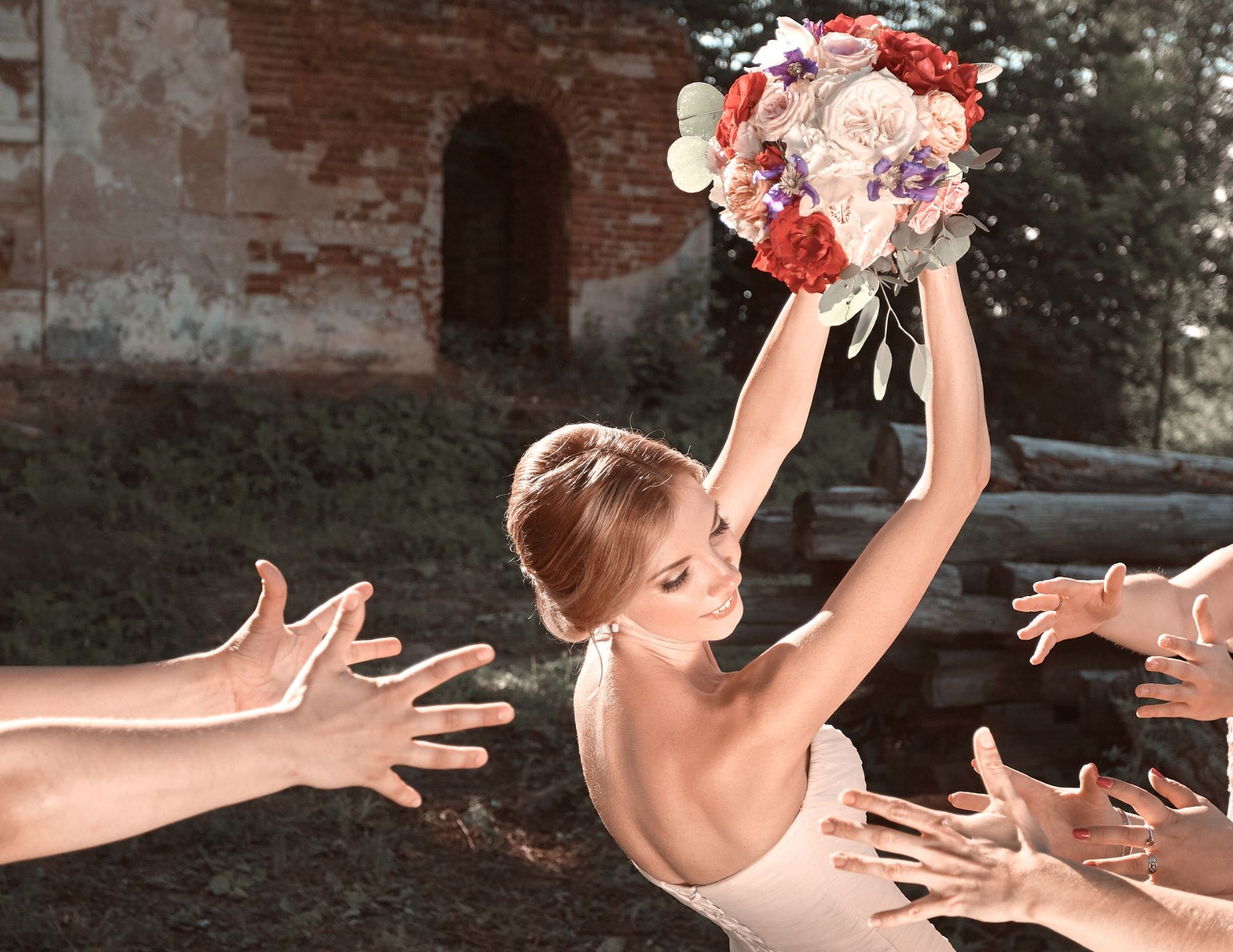 Jet du bouquet de la mariée Mariage Occidental