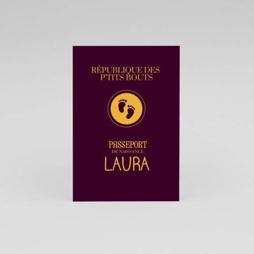 Faire-part naissance passeport modèle Passeport classique