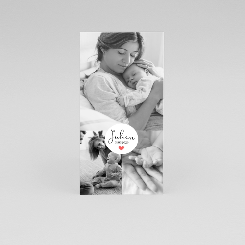 Faire-part de naissance Modèle Photos noir et blanc